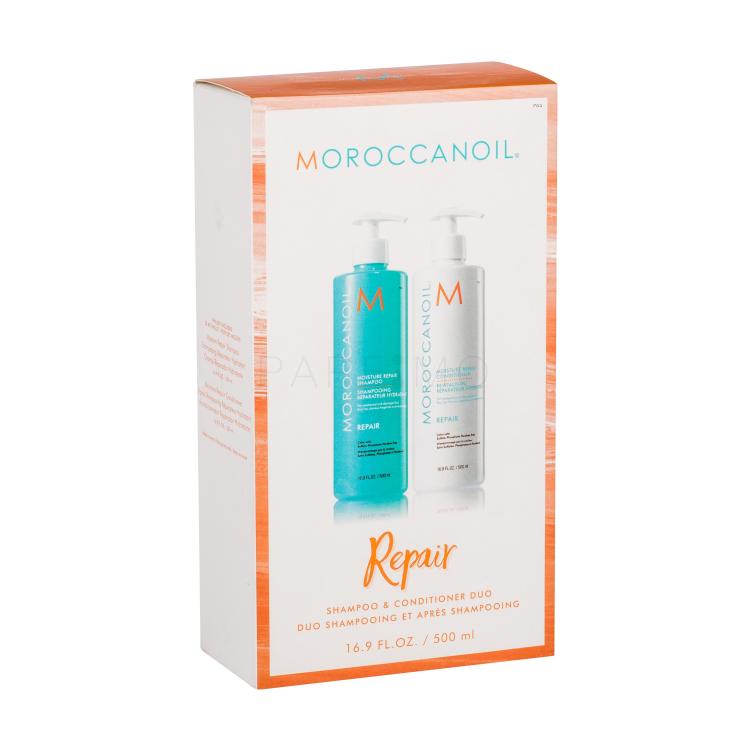 Moroccanoil Repair Set cadou sampon 500 ml + balsam 500 ml Cutie cu defect