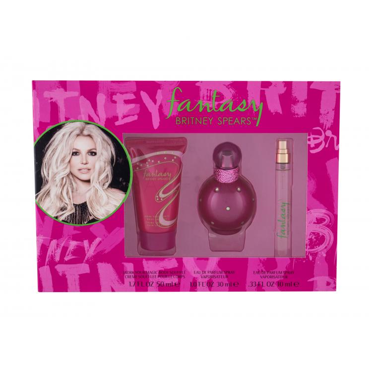 Britney Spears Fantasy Set cadou apa de parfum 30 ml + apa de parfum 10 ml + lotiune de corp 50 ml