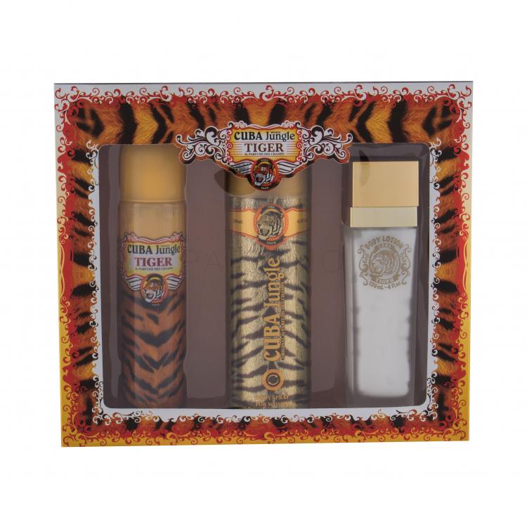Cuba Jungle Tiger Set cadou apa de parfum 100 ml + deodorant 200 ml + lotiune de corp 130 ml