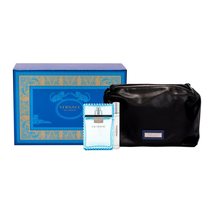 Versace Man Eau Fraiche Set cadou apa de toaleta 100 ml +apa de toaleta 10 ml + geanta cosmetica Cutie cu defect