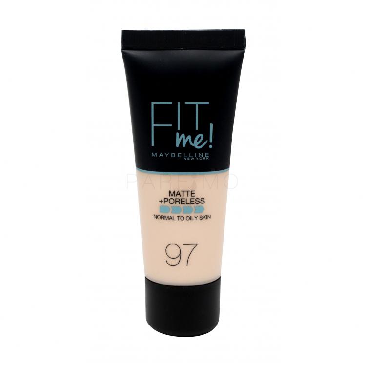 Maybelline Fit Me! Matte + Poreless Fond de ten pentru femei 30 ml Nuanţă 97 Natural Porcelain