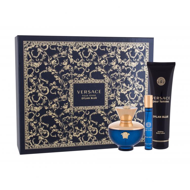 Versace Pour Femme Dylan Blue Set cadou apa de parfum 100 ml + apa de parfum 10 ml + lotiune de corp 150 ml