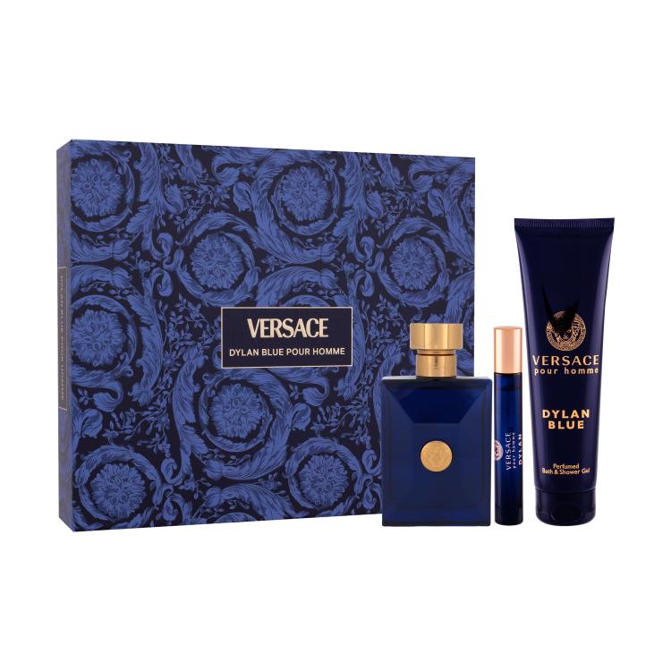 Versace Pour Homme Dylan Blue Set cadou apa de toaleta 100 ml + apa de toaleta 10 ml + gel de dus 150 ml