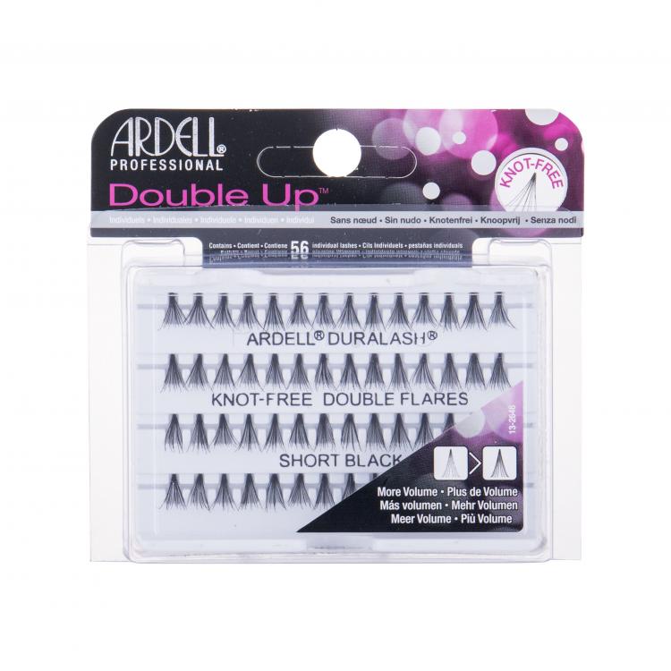 Ardell Double Up Duralash Knot-Free Double Flares Gene false pentru femei 56 buc Nuanţă Short Black