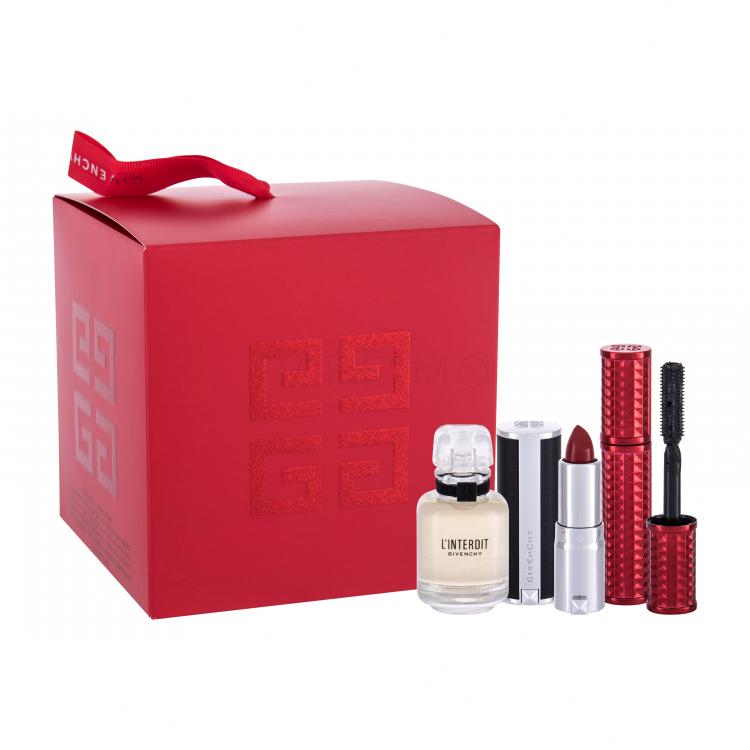 Givenchy L&#039;Interdit Set cadou apă de parfum 10 ml + mascara Volumul Disturbia 4 g 01 Negru + ruj Le Rouge 1,5 g 333