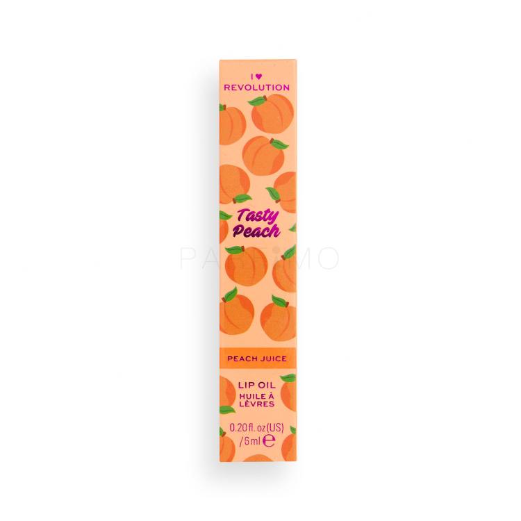 I Heart Revolution Tasty Peach Lip Oil Ulei de buze pentru femei 6 ml Nuanţă Peach Juice