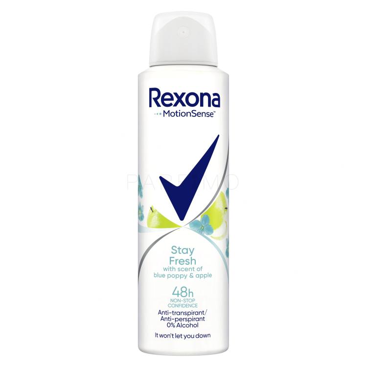 Rexona MotionSense Stay Fresh Blue Poppy &amp; Apple Antiperspirant pentru femei 150 ml