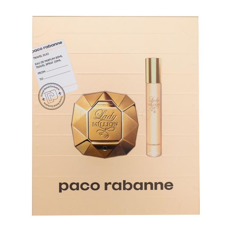 Paco Rabanne Lady Million Set cadou apa de parfum 80 ml + apa de parfum 20 ml