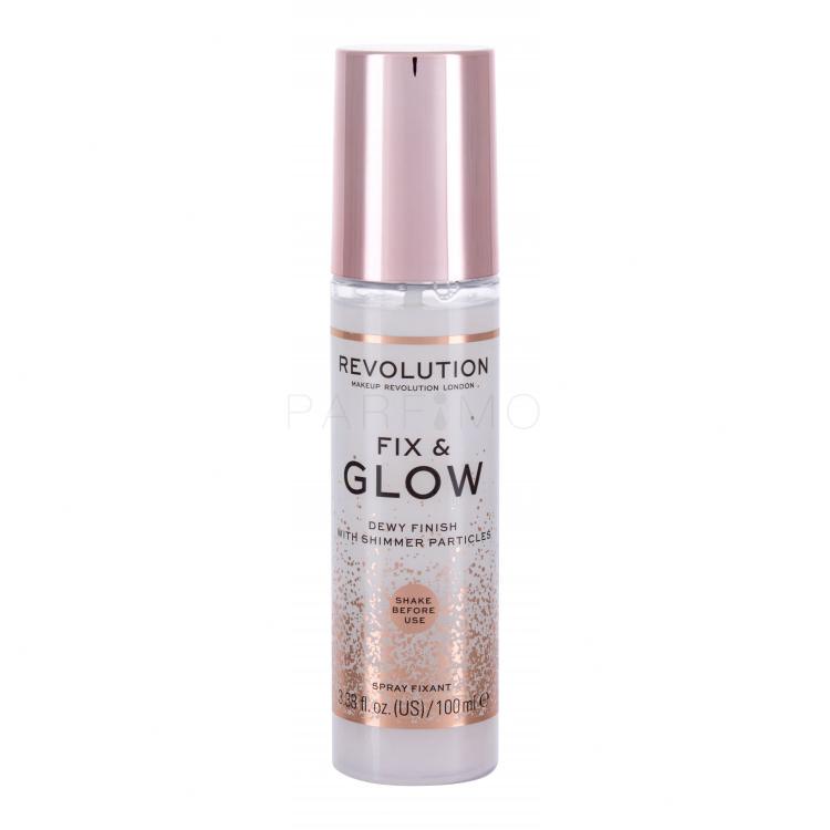Makeup Revolution London Fix &amp; Glow Dewy Finish Spray fixator pentru femei 100 ml
