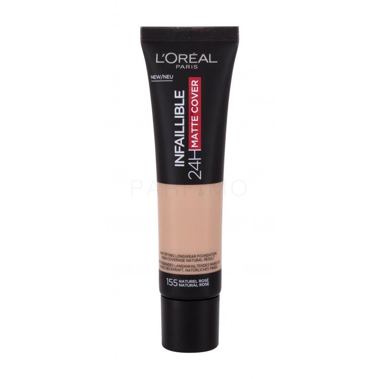 L&#039;Oréal Paris Infaillible 32H Matte Cover SPF25 Fond de ten pentru femei 30 ml Nuanţă 155