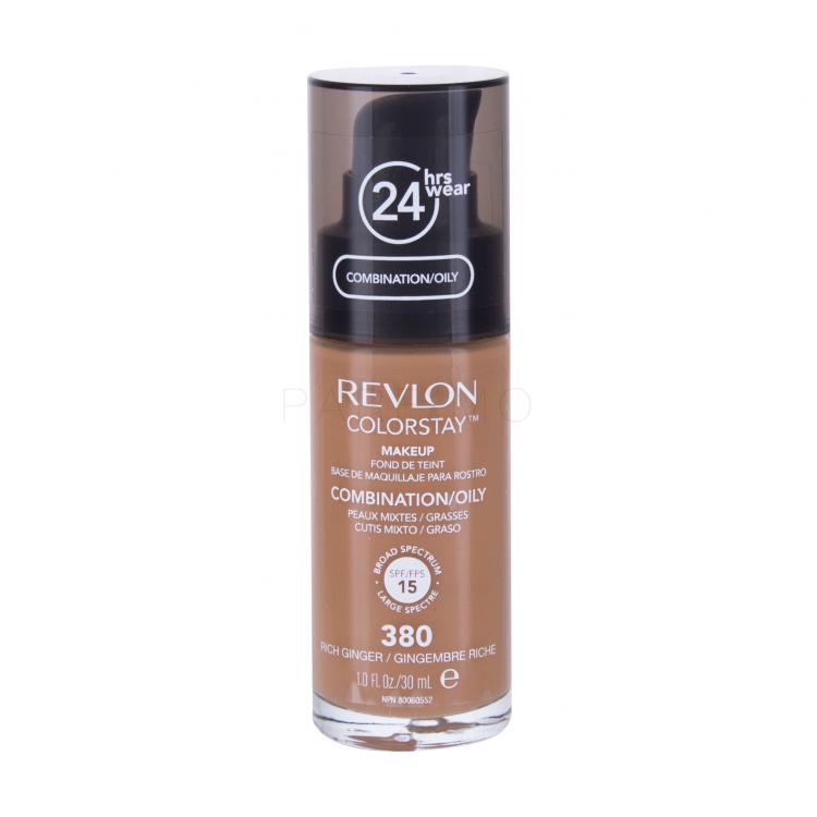 Revlon Colorstay Combination Oily Skin SPF15 Fond de ten pentru femei 30 ml Nuanţă 380 Rich Ginger