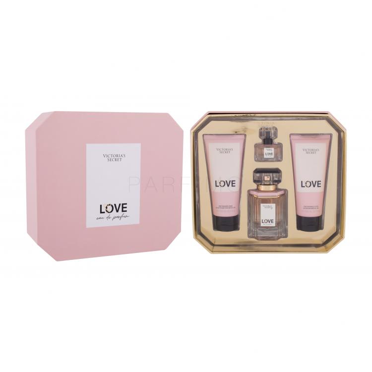 Victoria´s Secret Love Set cadou apa de parfum 50 ml + apa de parfum 7,5 ml + crema de corp 100 ml + gel de dus 100 ml