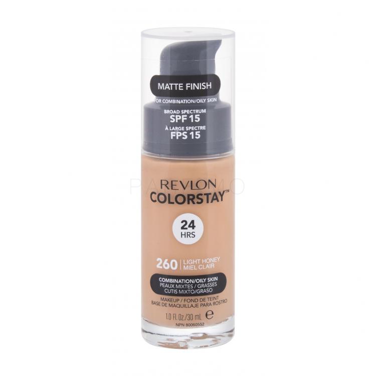 Revlon Colorstay Combination Oily Skin SPF15 Fond de ten pentru femei 30 ml Nuanţă 260 Light Honey