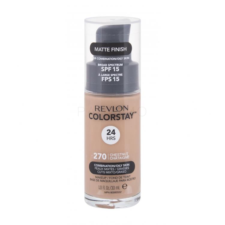 Revlon Colorstay Combination Oily Skin SPF15 Fond de ten pentru femei 30 ml Nuanţă 270 Chestnut