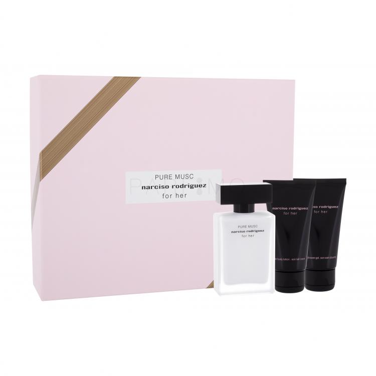 Narciso Rodriguez For Her Pure Musc Set cadou apă de parfum 50 ml + gel de dus 50 ml + lotinue de corp 50 ml