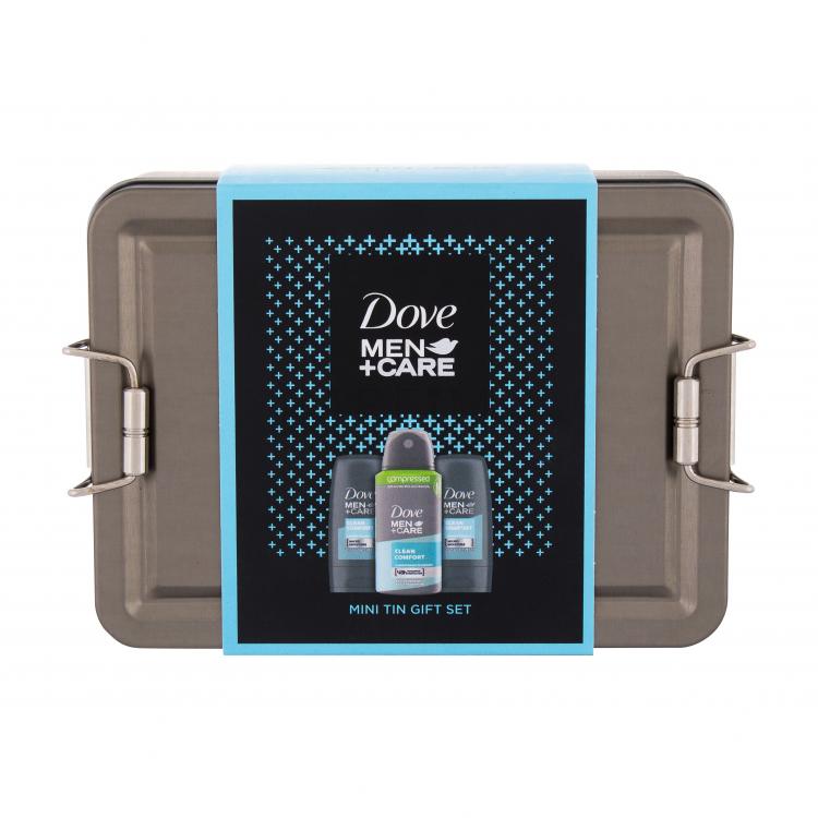 Dove Men + Care Clean Comfort Set cadou gel de duș Men + Care Clean Comfort 2 x 55 ml + antiperspirant Men + Care Clean Comfort 75 ml + cutie de carton