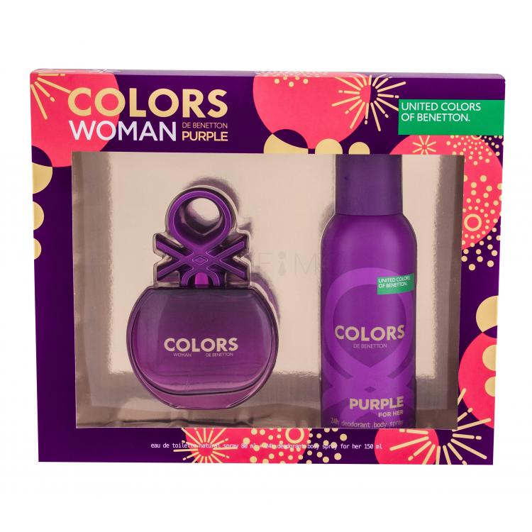 Benetton Colors de Benetton Purple Set cadou apă de toaletă 80 ml + deodorant 150 ml