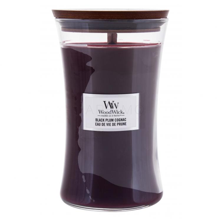 WoodWick Black Plum Cognac Lumânări parfumate 610 g