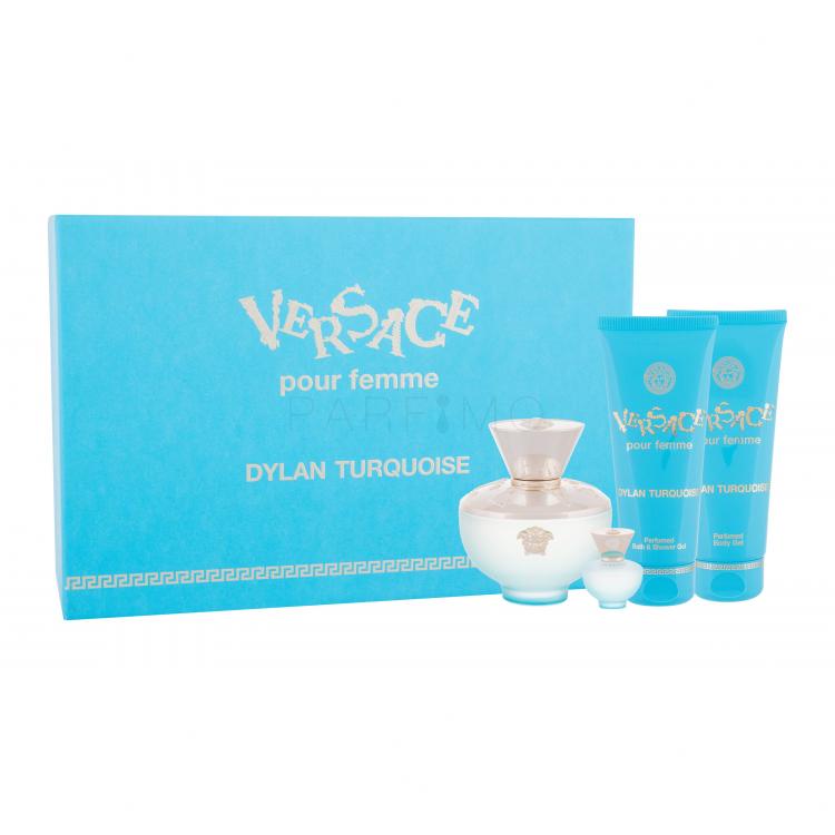Versace Pour Femme Dylan Turquoise Set cadou edt 100 ml + edt 5 ml + gel de dus 100 ml + gel de corp 100 ml