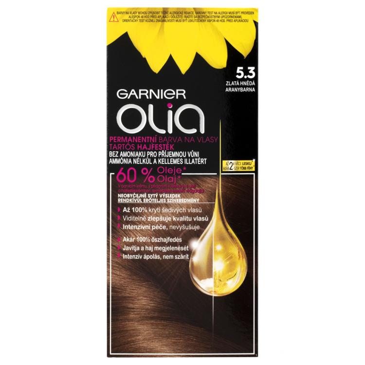 Garnier Olia Permanent Hair Color Vopsea de păr pentru femei 50 g Nuanţă 5,3 Golden Brown