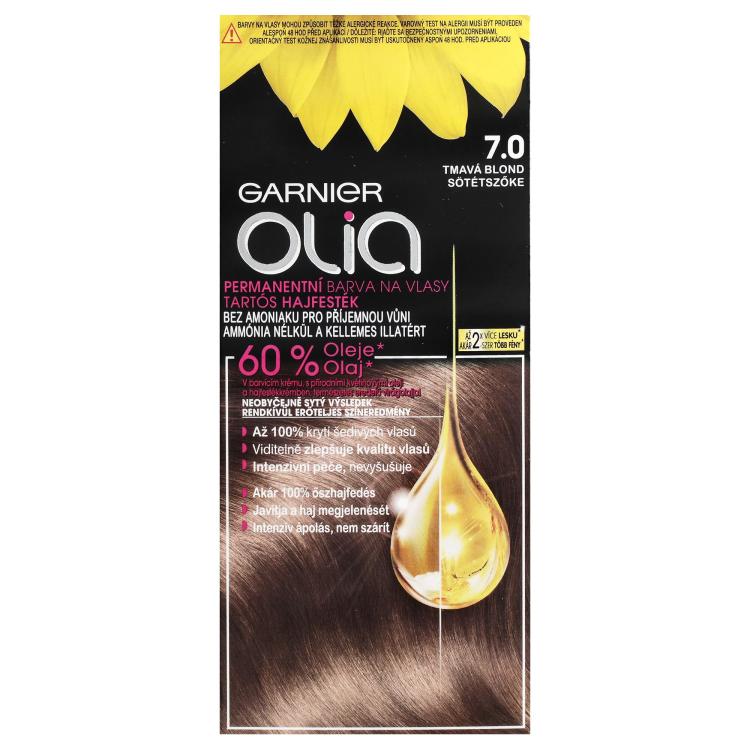 Garnier Olia Permanent Hair Color Vopsea de păr pentru femei 50 g Nuanţă 7,0 Dark Blonde