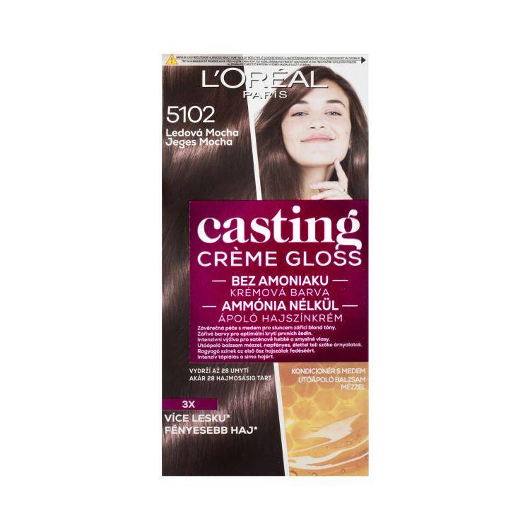 L&#039;Oréal Paris Casting Creme Gloss Vopsea de păr pentru femei 48 ml Nuanţă 5102 Iced Mocha