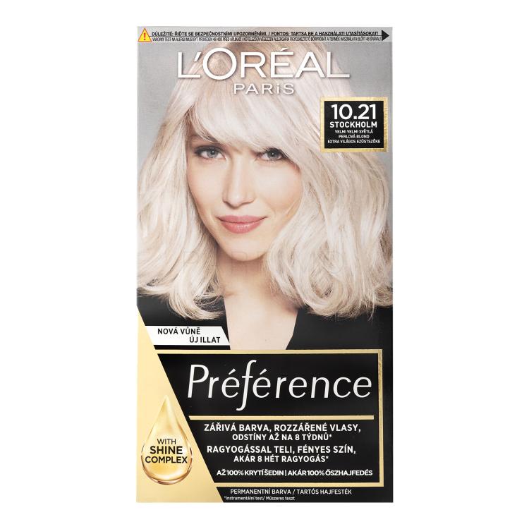 L&#039;Oréal Paris Préférence Vopsea de păr pentru femei 60 ml Nuanţă 10,21 Stockholm
