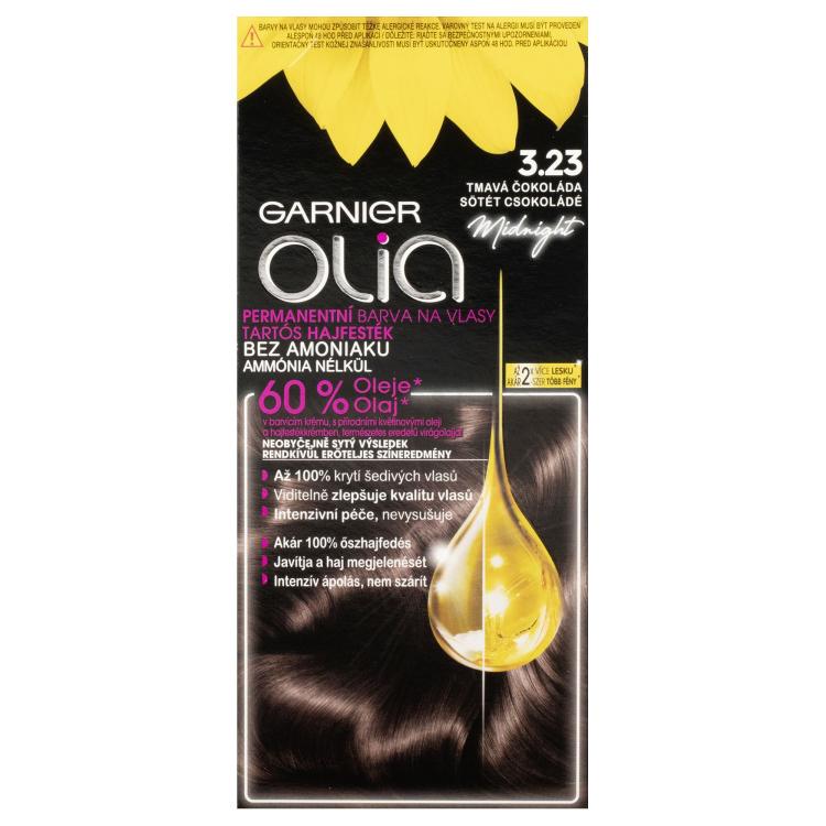 Garnier Olia Permanent Hair Color Vopsea de păr pentru femei 50 g Nuanţă 3,23 Black Amber