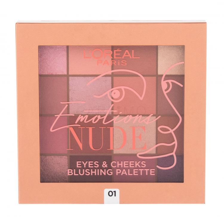 L&#039;Oréal Paris Emotions Nude Eyes &amp; Cheeks Fard de pleoape pentru femei 15 g Nuanţă 01