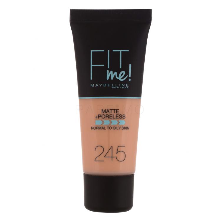 Maybelline Fit Me! Matte + Poreless Fond de ten pentru femei 30 ml Nuanţă 245 Classic Beige