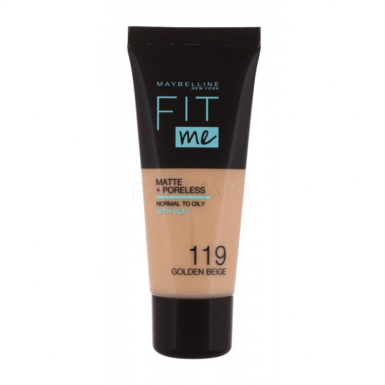 Maybelline Fit Me! Matte + Poreless Fond de ten pentru femei 30 ml Nuanţă 119 Golden Beige