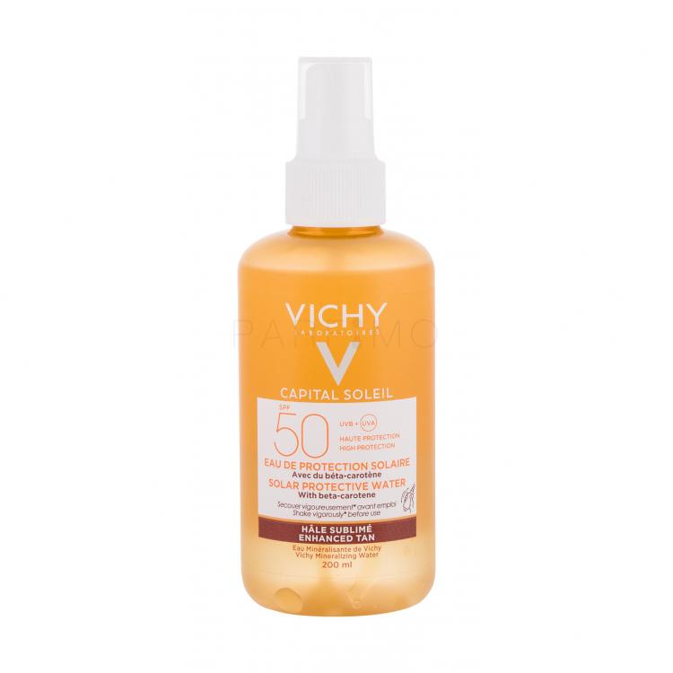Vichy Capital Soleil Solar Protective Water Enhanced Tan SPF50 Pentru corp pentru femei 200 ml