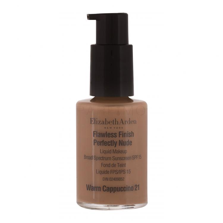 Elizabeth Arden Flawless Finish Perfectly Nude SPF15 Fond de ten pentru femei 30 ml Nuanţă 21 Warm Cappuccino tester