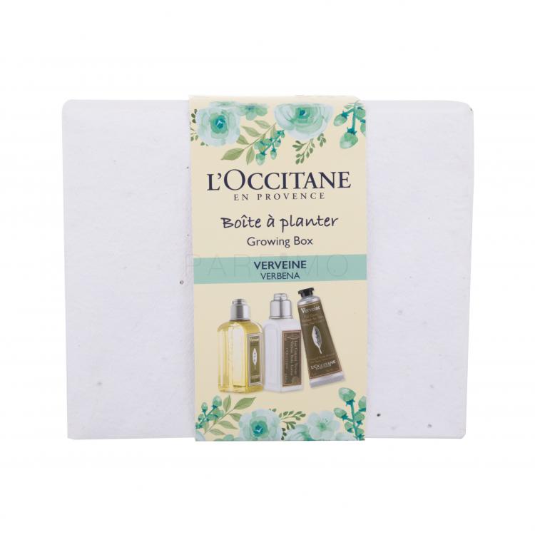 L&#039;Occitane Verveine Growing Box Set cadou gel de duș Verveine Shower Gel 70 ml + lapte de corp Verveine Body Lotion 75 ml + cremă de mâini Cooling Hand Cream Gel 30 ml
