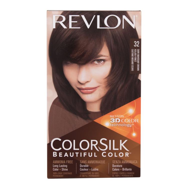 Revlon Colorsilk Beautiful Color Vopsea de păr pentru femei Nuanţă 32 Dark Mahogany Brown Set