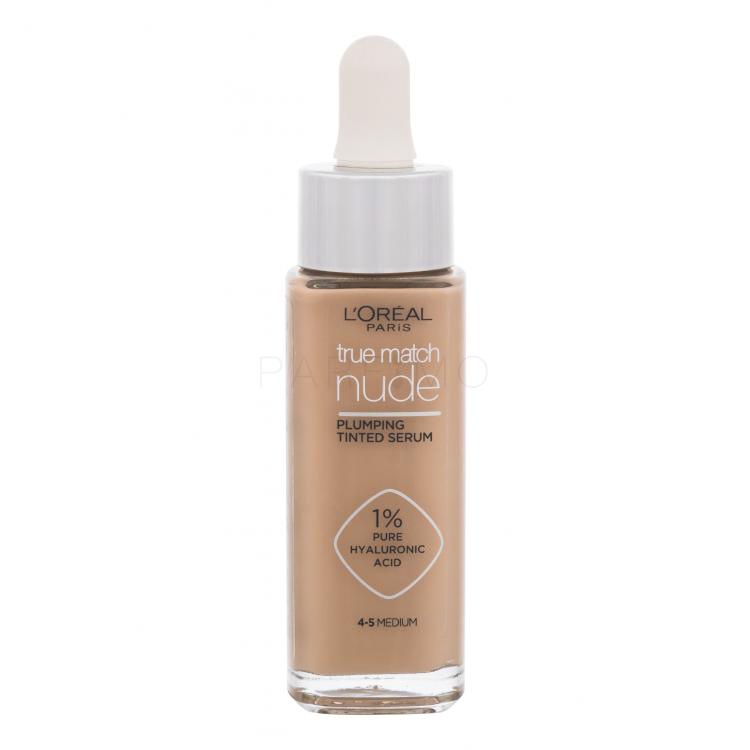 L&#039;Oréal Paris True Match Nude Plumping Tinted Serum Fond de ten pentru femei 30 ml Nuanţă 4-5 Medium
