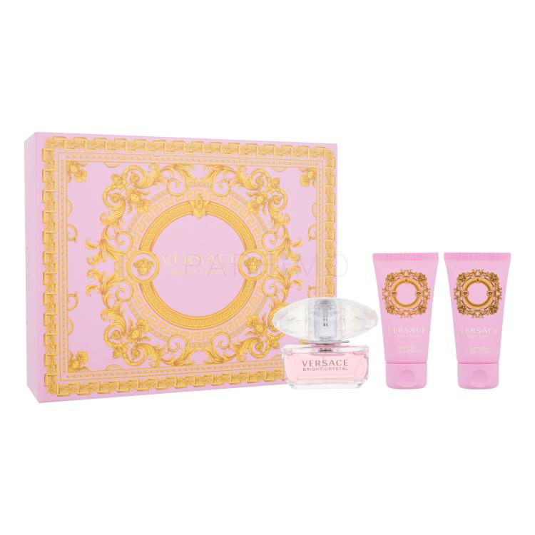 Versace Bright Crystal Set cadou EDT 50 ml + Lapte de corp 50 ml + Gel de dus 50 ml