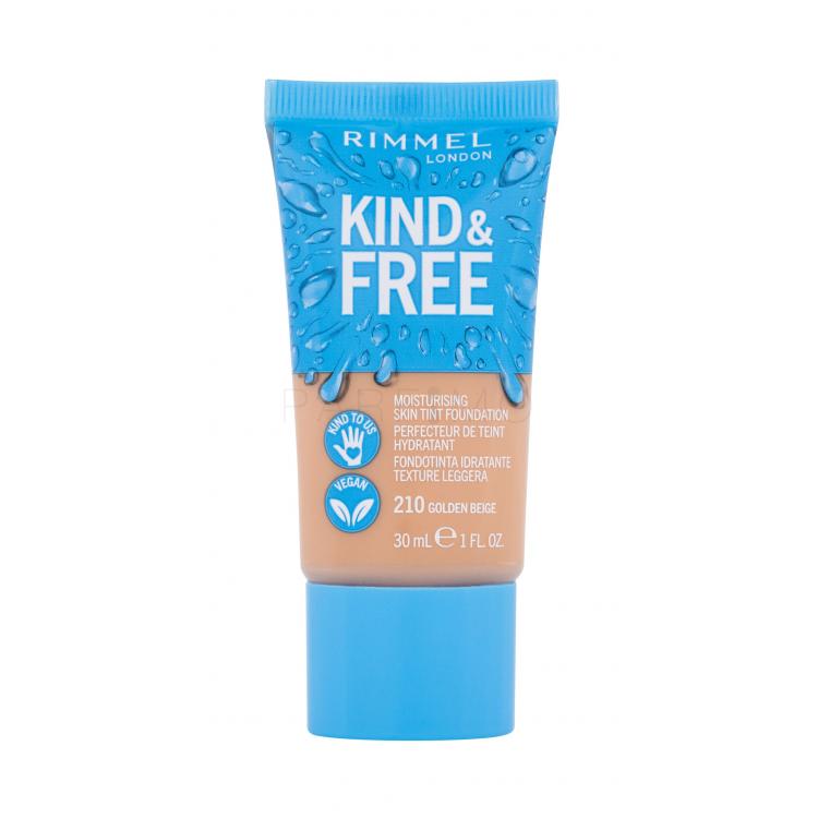 Rimmel London Kind &amp; Free Skin Tint Foundation Fond de ten pentru femei 30 ml Nuanţă 210 Golden Beige