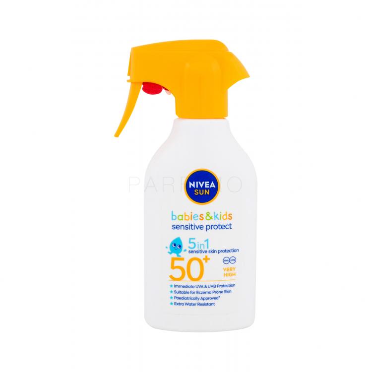 Nivea Sun Babies &amp; Kids Sensitive Protect Spray SPF50+ Pentru corp pentru copii 270 ml