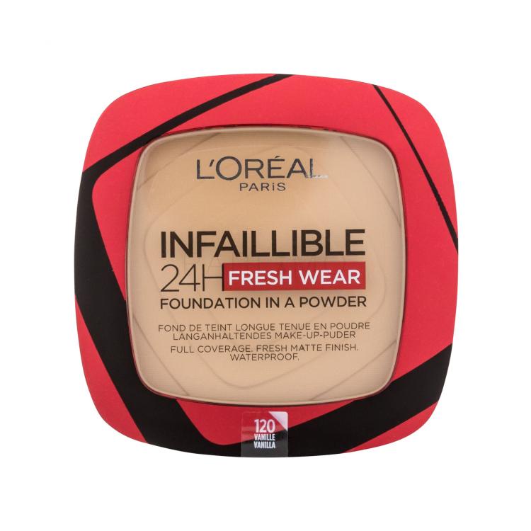 L&#039;Oréal Paris Infaillible 24H Fresh Wear Foundation In A Powder Fond de ten pentru femei 9 g Nuanţă 120 Vanilla