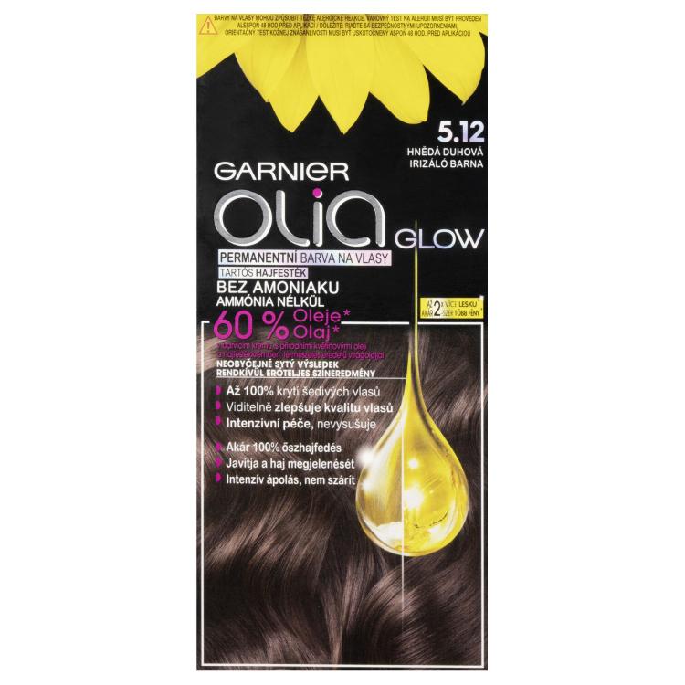 Garnier Olia Permanent Hair Color Glow Vopsea de păr pentru femei 50 g Nuanţă 5.12 Brown Rainbow