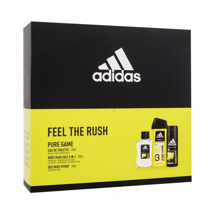 Adidas Pure Game Set cadou Apă de toaletă 100 ml + gel de duș  250 ml + deodorant 150 ml
