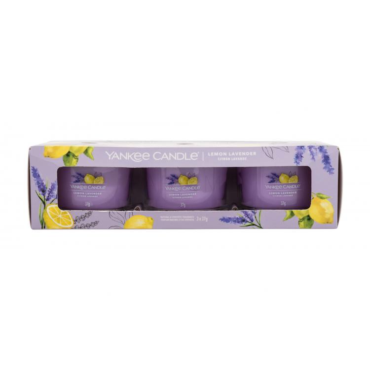 Yankee Candle Lemon Lavender Set cadou Lumânări parfumate 3 x 37 g