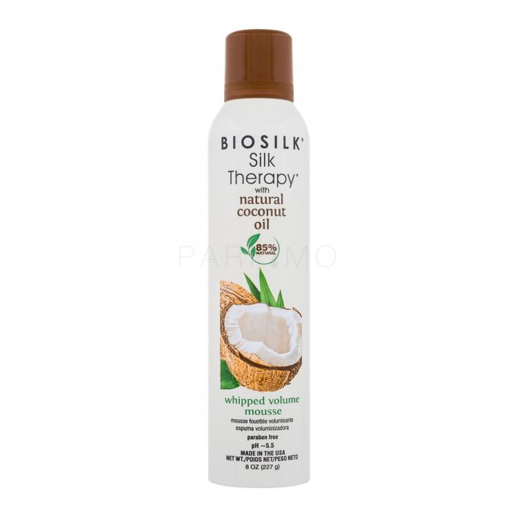 Farouk Systems Biosilk Silk Therapy Organic Coconut Oil Whipped Volume Mousse Spumă de păr pentru femei 227 g