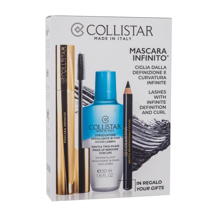 Collistar Infinito Gift Set Set cadou Mascara Infinito 11 ml + creion de ochi Professional Eye Pencil 0,8 g Black + demachiant Gentle Two-Phase Make-Up Remover 50 ml