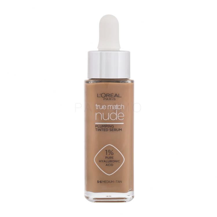 L&#039;Oréal Paris True Match Nude Plumping Tinted Serum Fond de ten pentru femei 30 ml Nuanţă 5-6 Medium-Tan