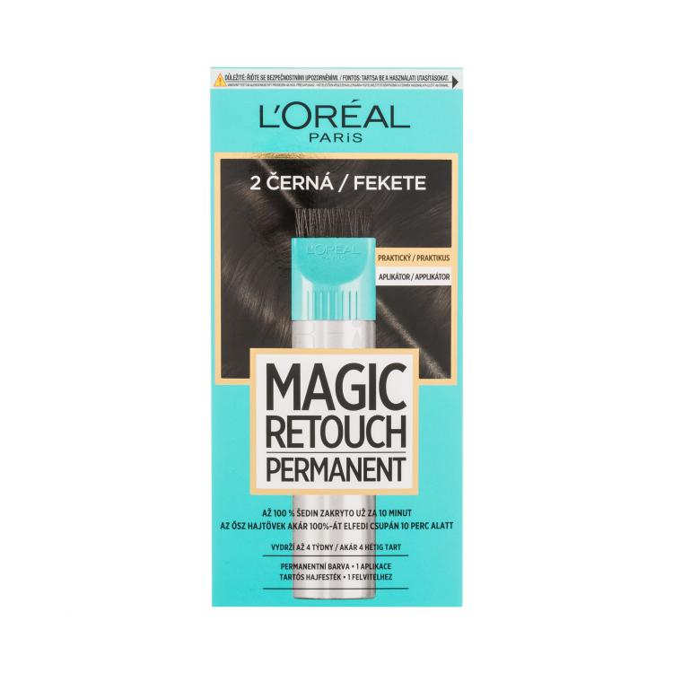 L&#039;Oréal Paris Magic Retouch Permanent Vopsea de păr pentru femei 18 ml Nuanţă 2 Black
