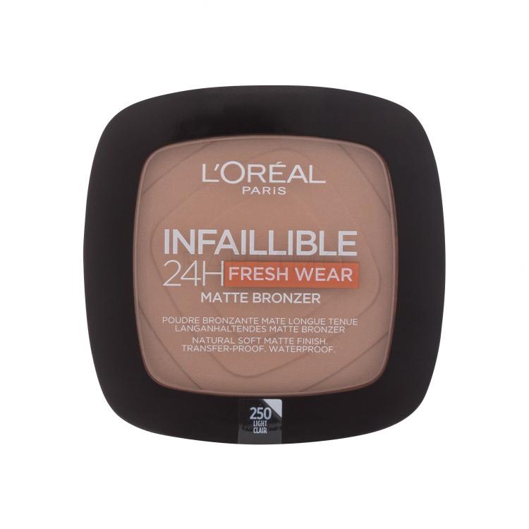 L&#039;Oréal Paris Infaillible 24H Fresh Wear Matte Bronzer Bronzante pentru femei 9 g Nuanţă 250 Light