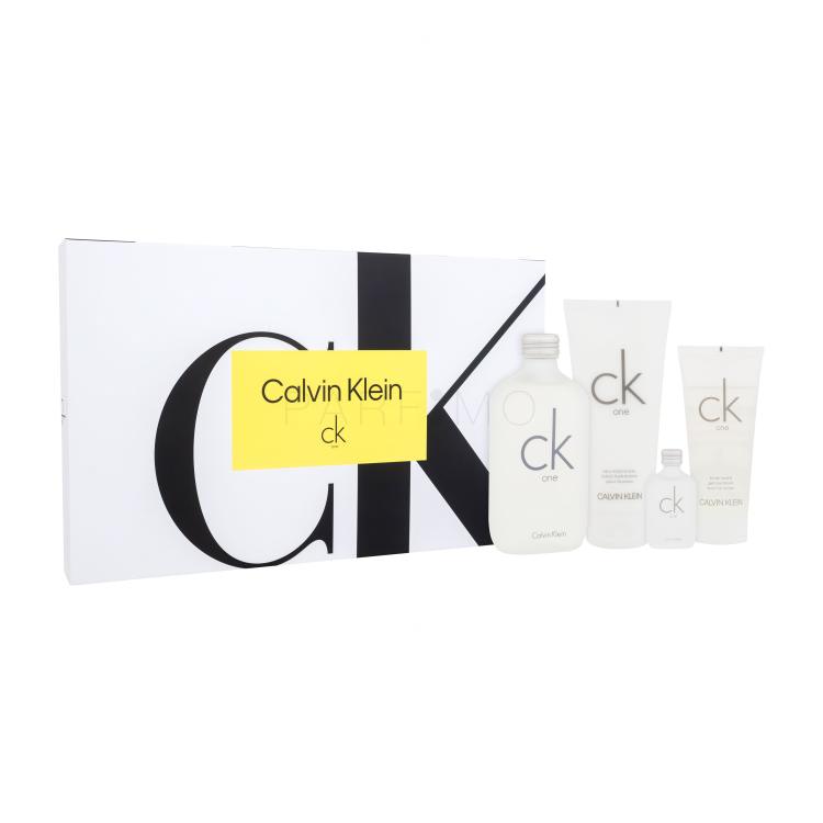 Calvin Klein CK One Set cadou Apă de toaletă 200 ml + loțiune de corp 200 ml + gel de duș 100 ml + apă de toaletă 15 ml