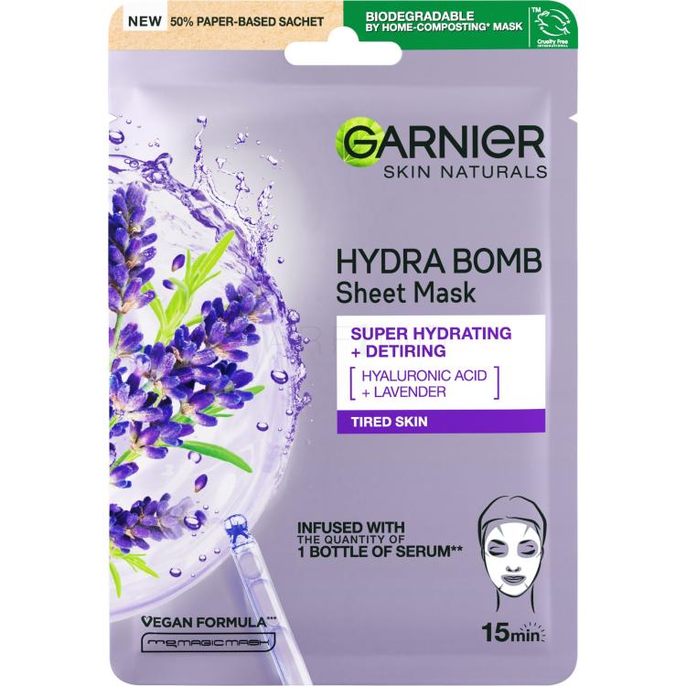 Garnier SkinActive Moisture Bomb Super Hydrating + Anti-Fatigue Mască de față pentru femei 1 buc